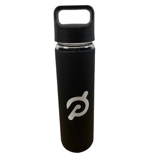 Peloton Black Non-Slip Silicone Sleeve Glass Water Bottle